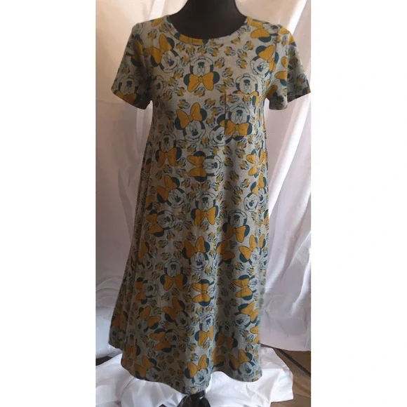 lularoe grey dress LuLaRoe Gray Carly Dress Simply Comfortable W/pocket Size XS EUC